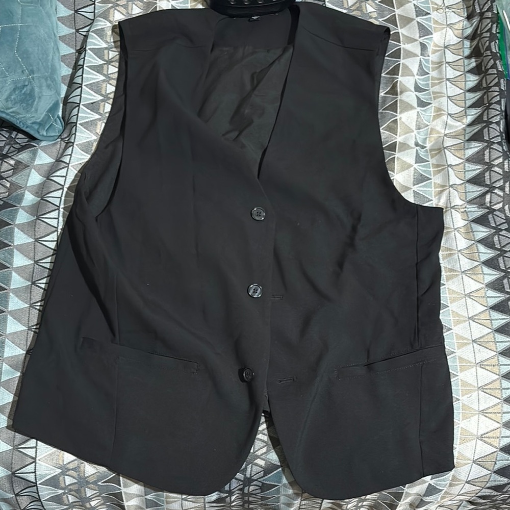 Black Button-Up Vest